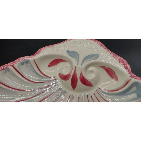 Blue Ridge Southern Potteries Clam Shell Bon Bon Dish 9 x 8.5 In - Picture 3 of 7